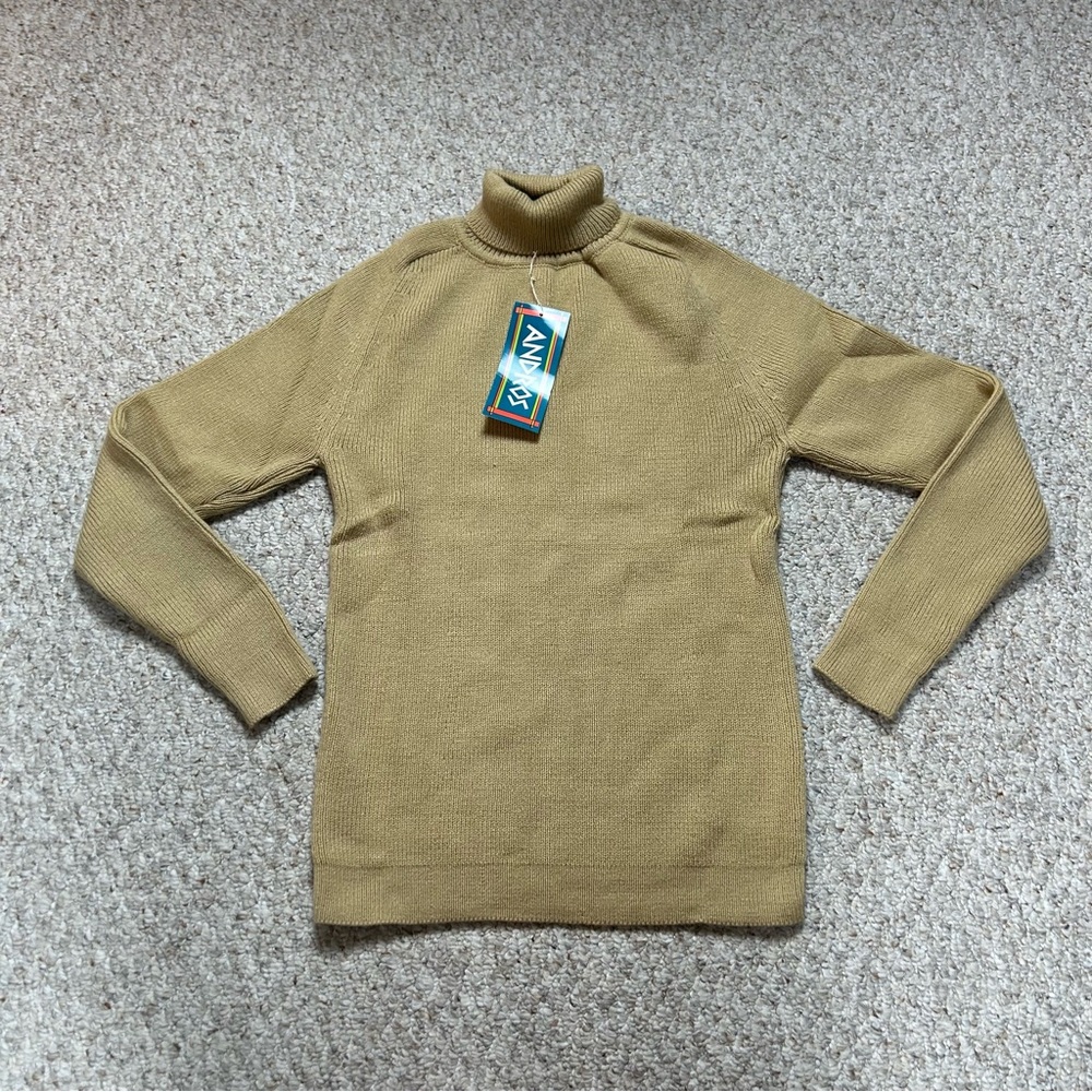 Andros NWT Vintage Turtleneck Sweater Womens Large Tan Beige Heavyweight